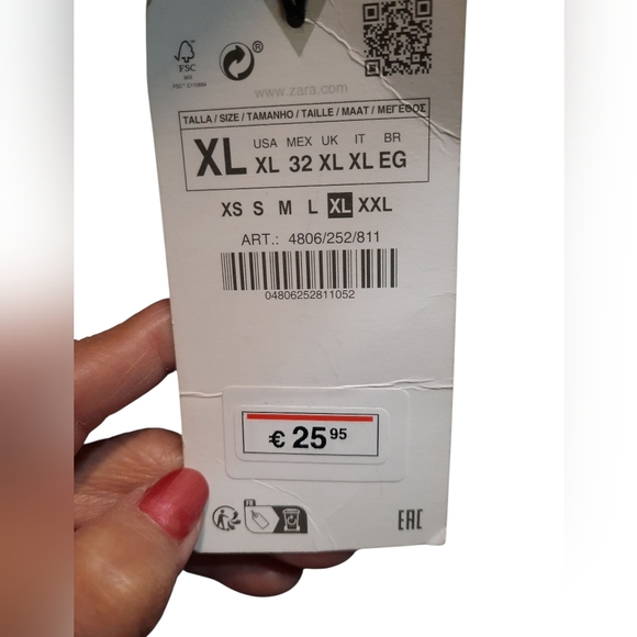 NWT Zara Blue Denim Tan Strapless Denim Corset M - Picture 2 of 9